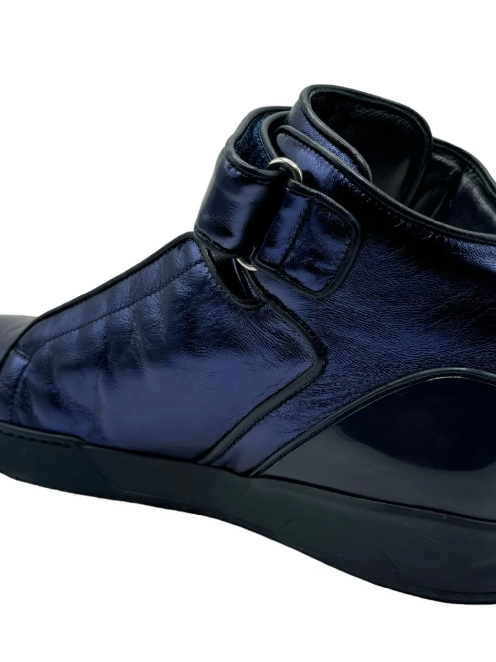 Gucci Mens Blue Leather High Top Sneakers 337216 5G Fits US 7-7.5 NIB